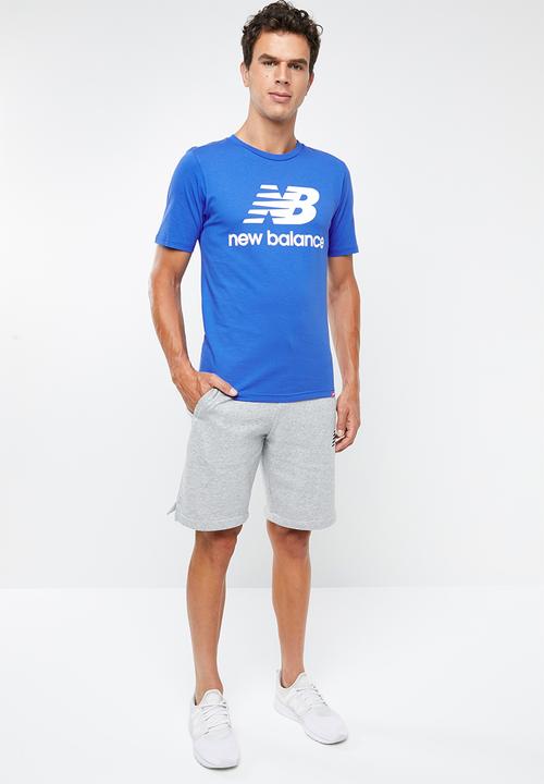 New Balance  - Essentials stacked logo tee - blue