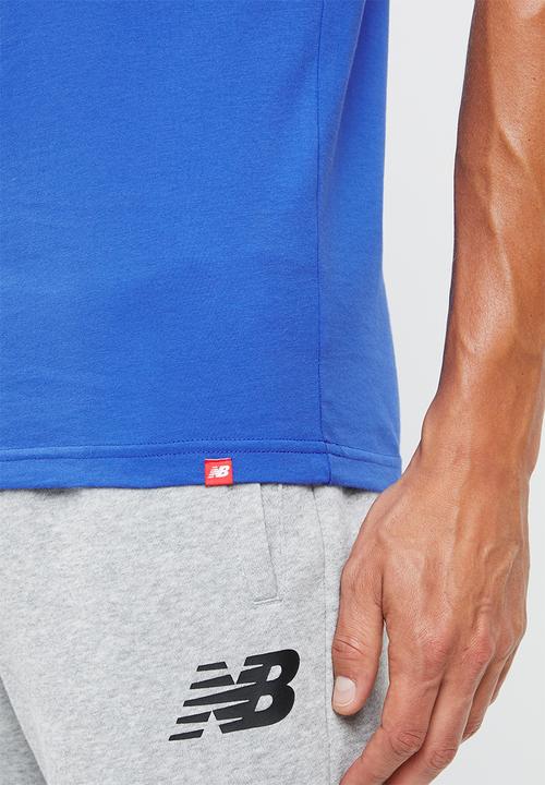 New Balance  - Essentials stacked logo tee - blue