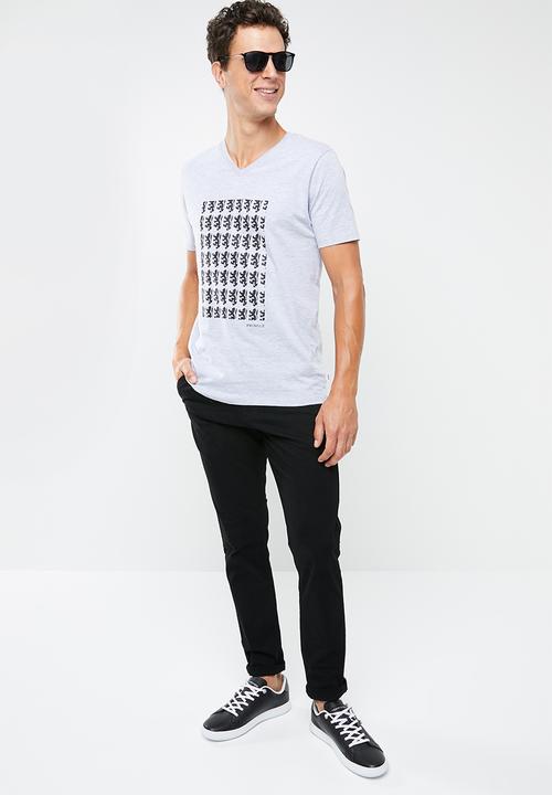 Pringle of Scotland - Callum V-neck short sleeve tee - grey