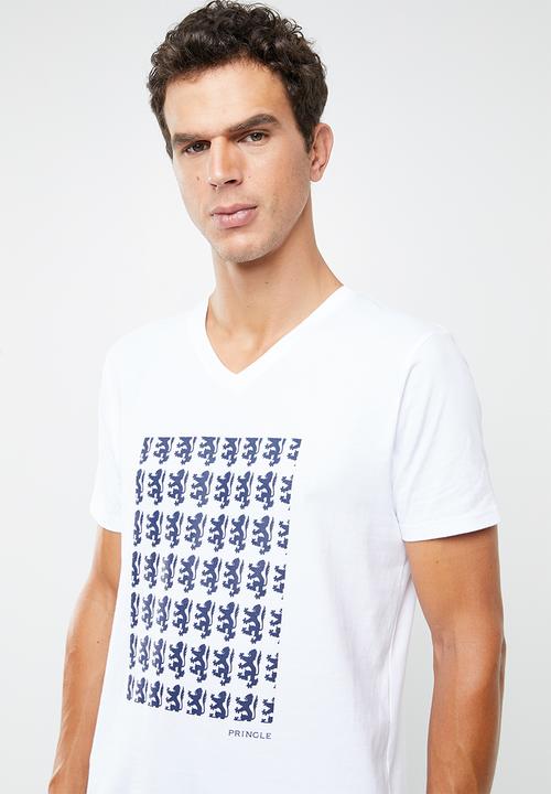 Pringle of Scotland - Callum V-neck short sleeve tee - white