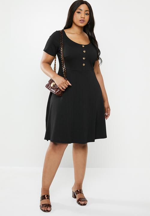 New Look - Curves button through dress - black