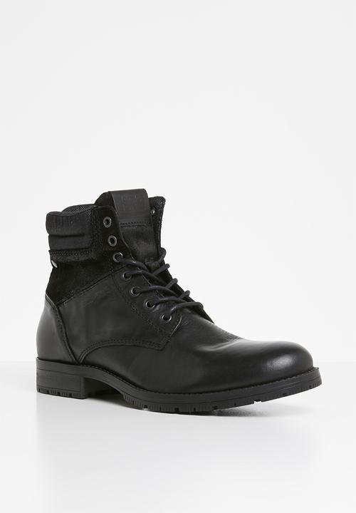 Jack & Jones - Zachary lace-up boot - black