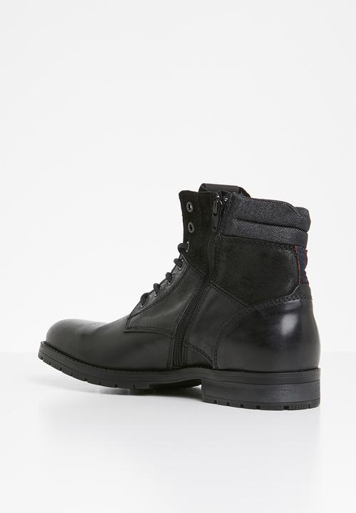 Jack & Jones - Zachary lace-up boot - black