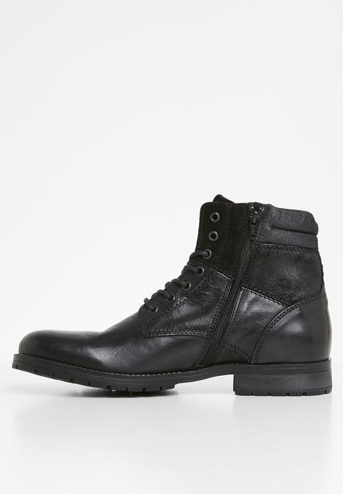 Jack & Jones - Zachary lace-up boot - black