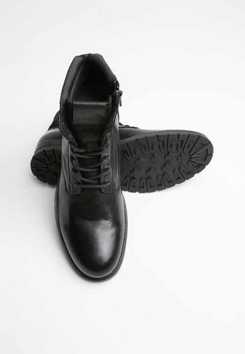 Jack & Jones - Zachary lace-up boot - black