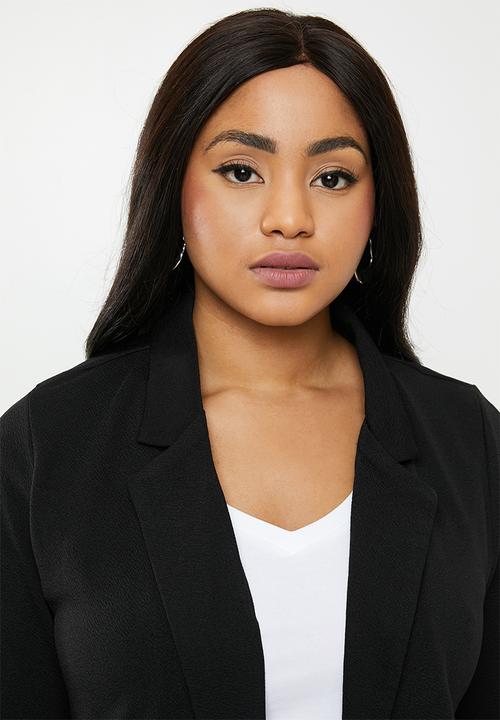 New Look - Curves tie sleeve riverpool blazer - black