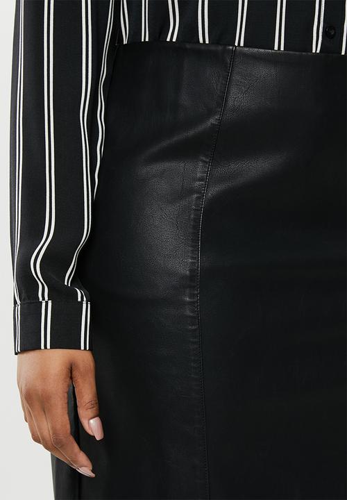New Look - Curves seam pu mini dress - black