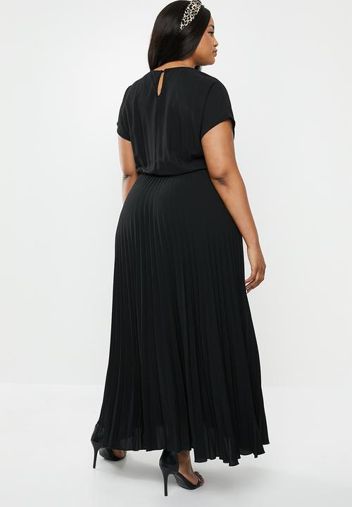 New Look - Curves pleasted maxi dress - black