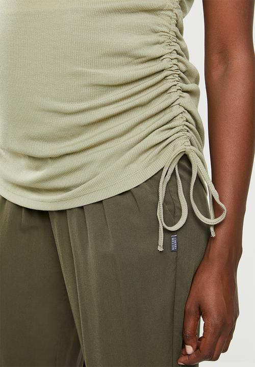 Cotton On - Maternity side tie short sleeve top - green 