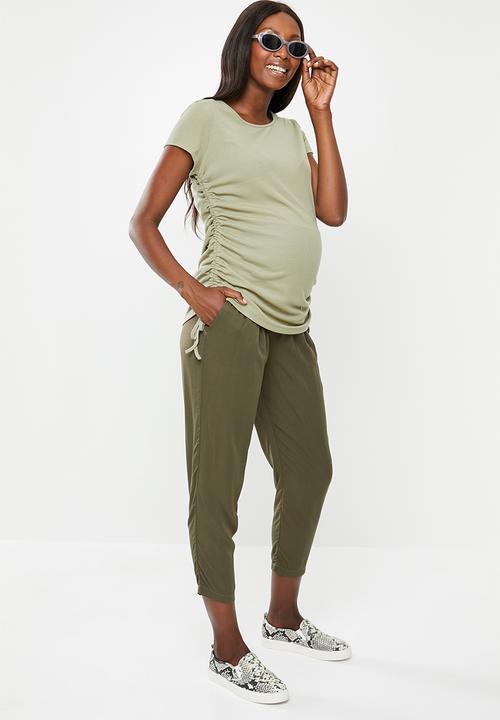 Cotton On - Maternity side tie short sleeve top - green 