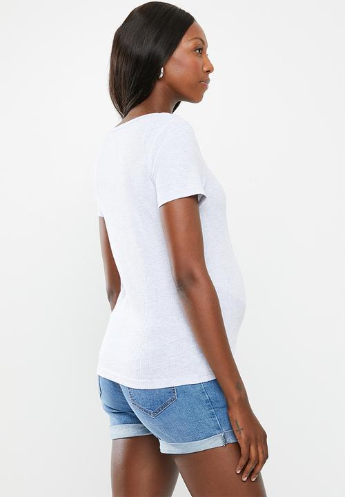 Cotton On - Maternity henley short sleeve top - grey 
