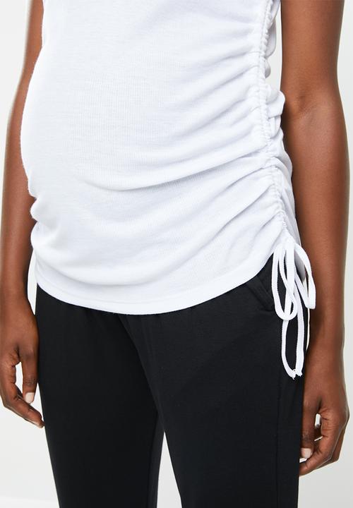 Cotton On - Maternity side tie short sleeve top - white