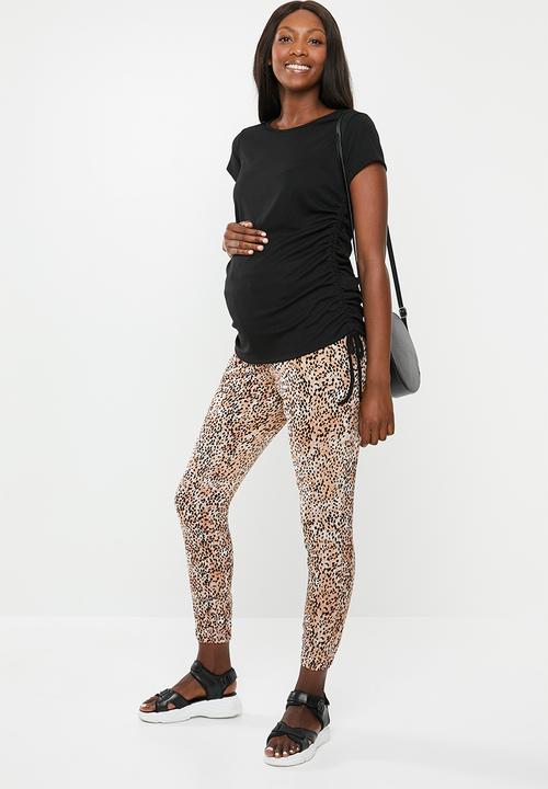 Cotton On - Maternity side tie short sleeve top - black
