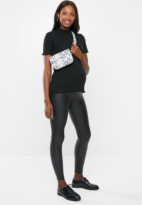 New Look - Maternity wet look leggings - black