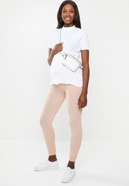 New Look - Maternity c&s rib knit jogger - pink