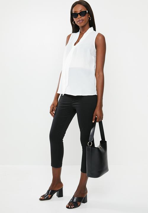 New Look - Maternity Eliza pussy bow blouse - white