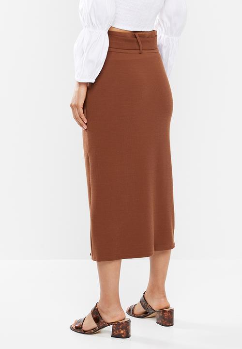 Glamorous - Midi slit skirt - rust