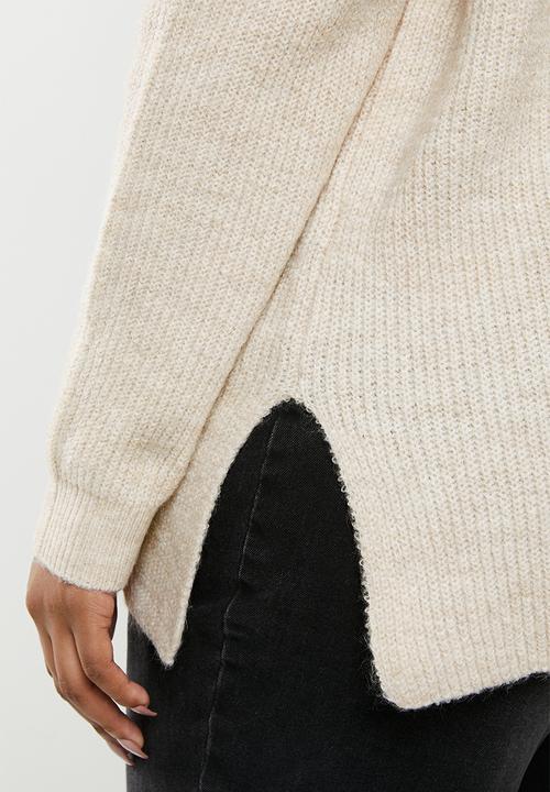 Carmakoma - Shenne long sleeve v-neck pullover - neutral 
