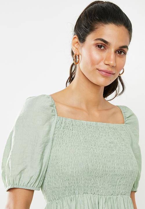 Glamorous - Puff sleeve dress - green