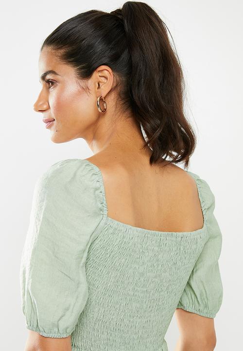 Glamorous - Puff sleeve dress - green