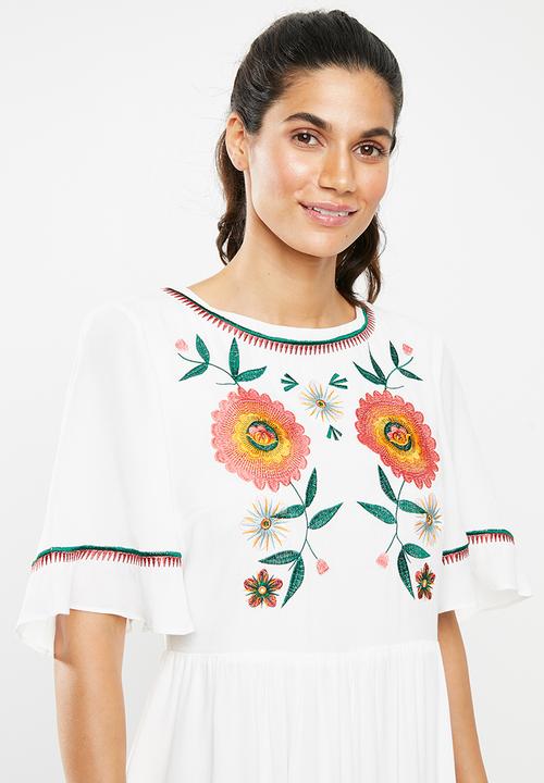 Glamorous - Embroidered dress - white