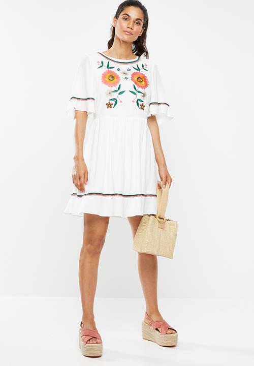 Glamorous - Embroidered dress - white