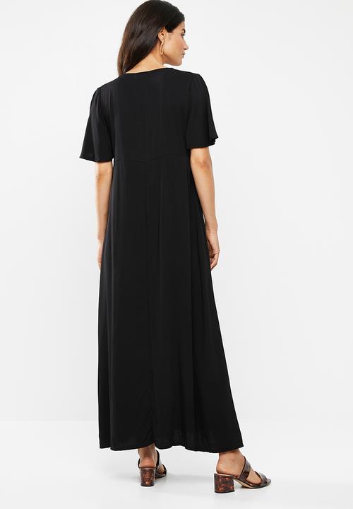 Me&B - Long button through dress - black