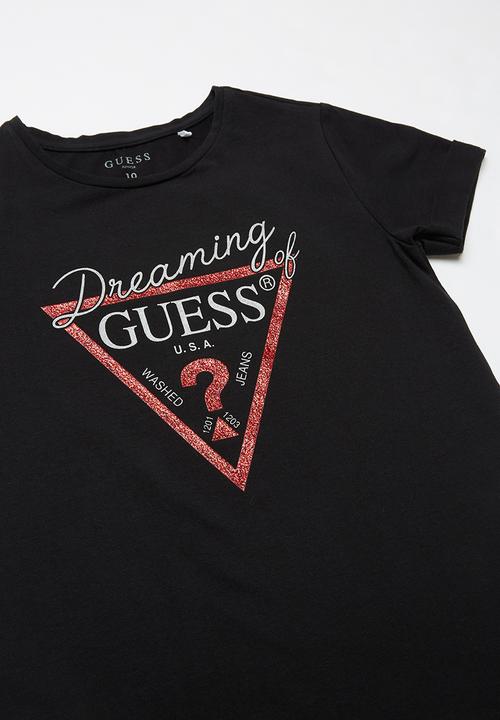 GUESS - Teens short sleeve Guess tri tee - black