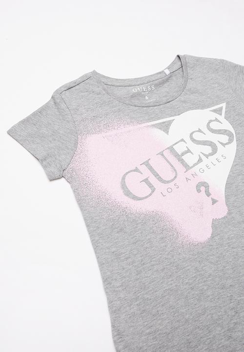 GUESS - Girls faded heart Guess tee - grey