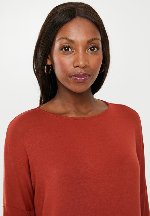Superbalist - 3/4 sleeve maternity pocket dress - rust