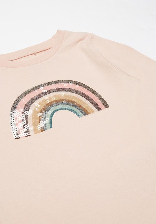 Cotton On - Stevie ls embellished tee - peach 