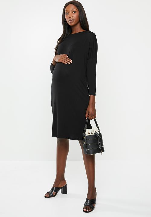 Superbalist - 3/4 sleeve maternity pocket dress - black