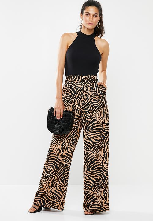 Glamorous - Wide leg trouser - black & neutral