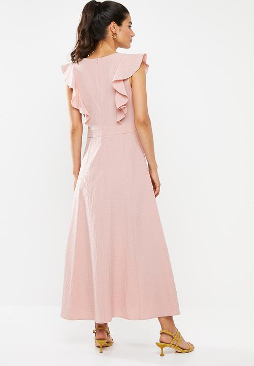 Glamorous - Frill sleeve dress - dusty pink