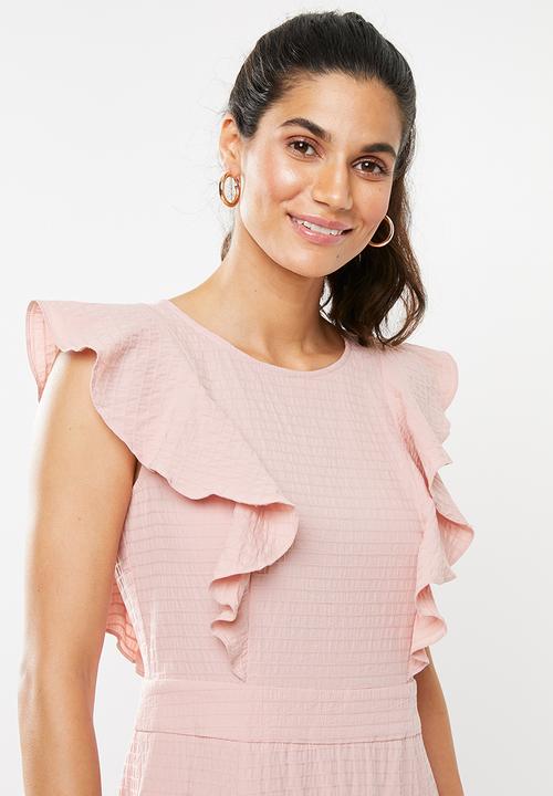 Glamorous - Frill sleeve dress - dusty pink