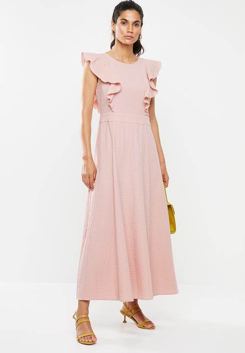 Glamorous - Frill sleeve dress - dusty pink