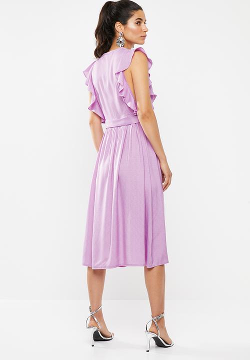 Glamorous - Plunge v midi dress - purple 