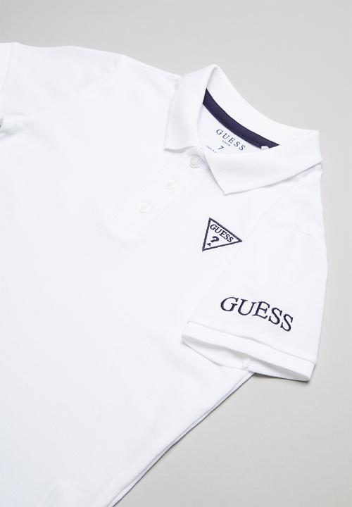 GUESS - Teens short sleeve Guess core polo - white