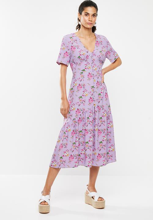 Glamorous - Floral midi - purple 