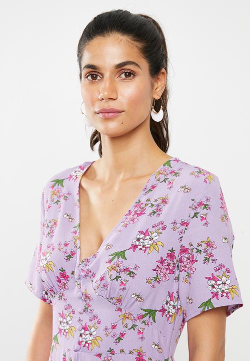 Glamorous - Floral midi - purple 