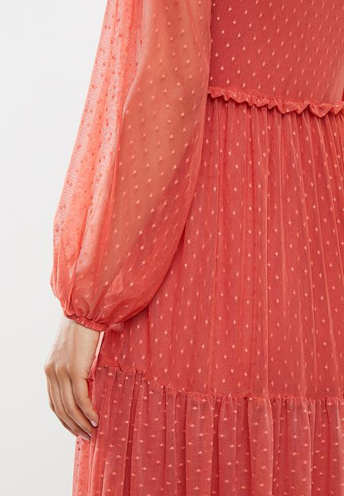 Me&B - Mash long sleeve dress - rust