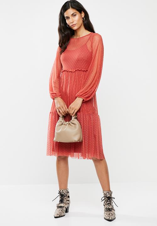 Me&B - Mash long sleeve dress - rust