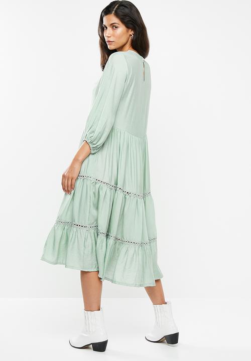 Me&B - Tie dye 3/4 dress - green