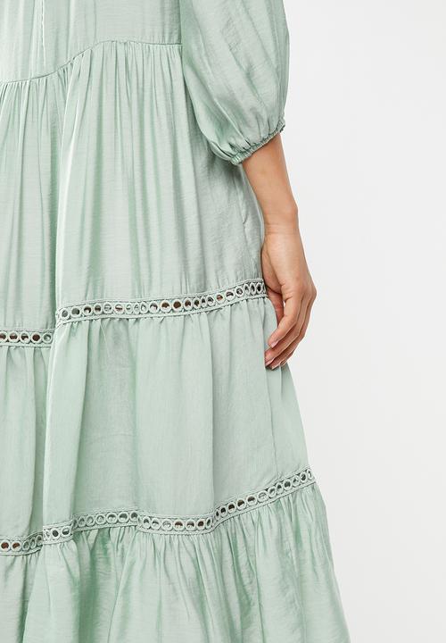 Me&B - Tie dye 3/4 dress - green