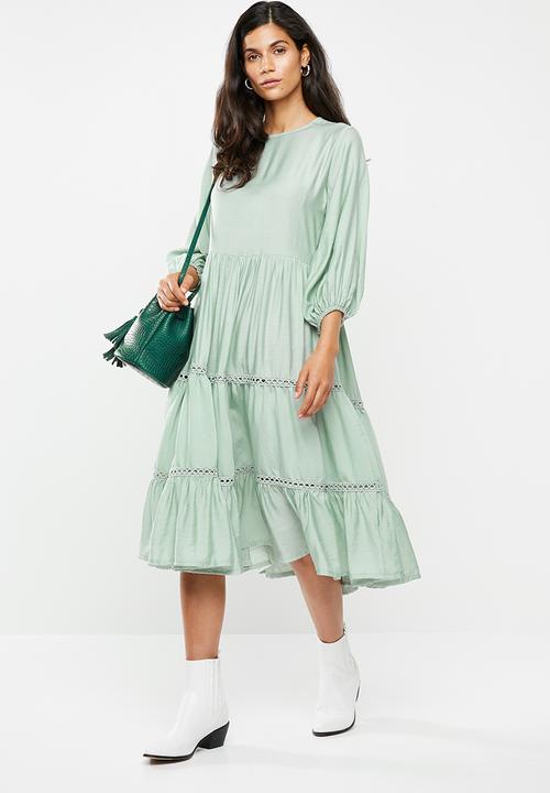 Me&B - Tie dye 3/4 dress - green
