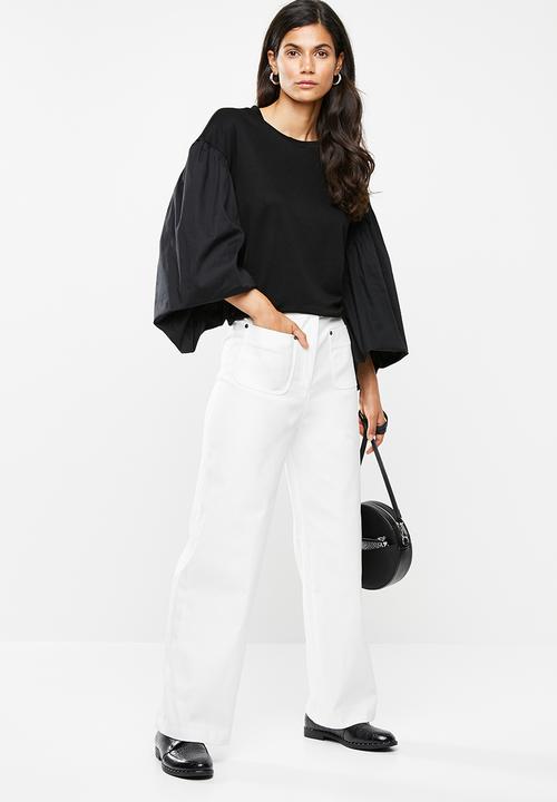 Me&B - High waisted sailor pants - white