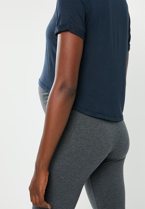 Cotton On - Maternity high low short sleeve top - navy