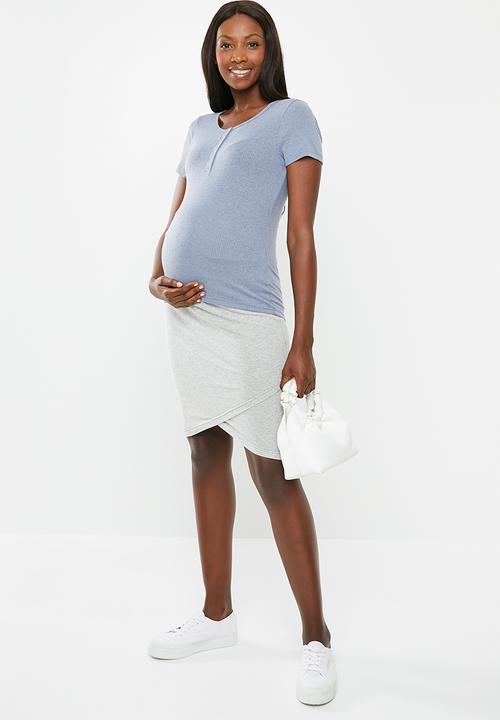 Cotton On - Maternity henley short sleeve top - blue
