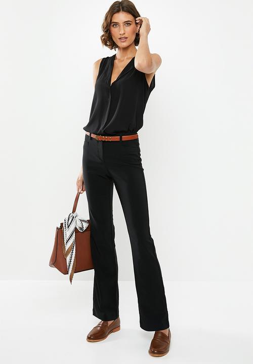edit - Sleeveless shell top - black