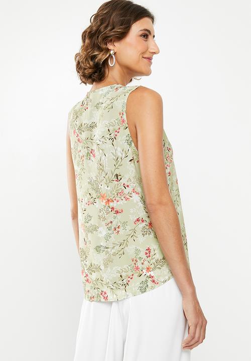 edit - Sleeveless shell top - green